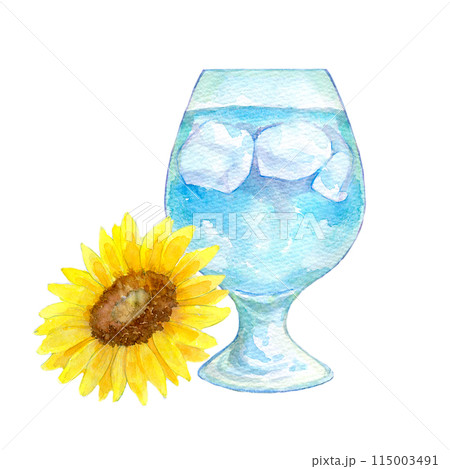 水彩イラスト　真夏のカクテル 115003491