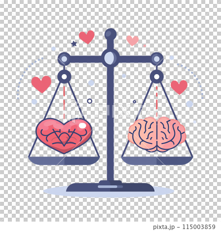 Exploring Inner Personality: Emotional Intelligence In Modern Flat Cartoon Style With Heart And Brain On Balanced Scale Symbol. Tiny People. Exploring Inner Personality: Emotional Intelligence In Modern Flat Cartoon Style With Heart And Brain On Balanced Scale Symbol. Tiny People. 115003859