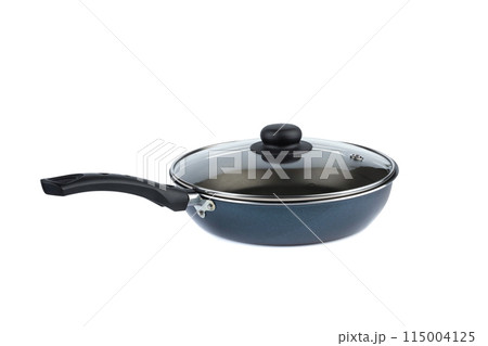 New roasting pan with glass lid isolated on a white background. 115004125