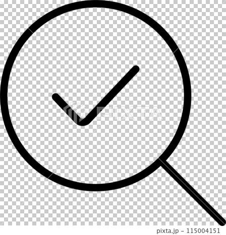 Checkmark and magnifying glass icon for validation - Stock Illustration ...