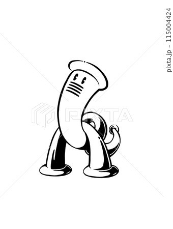 絡まったキャラクター モノクロ 絡まったキャラクター モノクロ 115004424