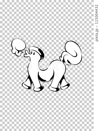 謎の動物　モノクロ 115004432