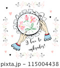 I love embroidery A handmade postcard. Vector. 115004438
