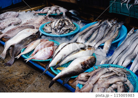 韓国 チャガルチ市場 ウェットマーケット 魚売り場 韓国 チャガルチ市場 ウェットマーケット 魚売り場 115005983