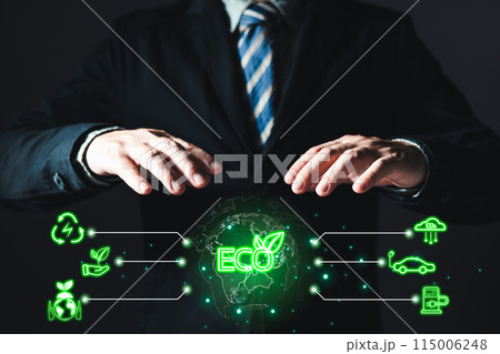 ESG for Environment Social and Governance. hand hold hologram screen to save energy,and reduce global warming,sustainable business investments,carbon credit,eco-friendly investment. ESG for Environment Social and Governance. hand hold hologram screen to save energy,and reduce global warming,sustainable business investments,carbon credit,eco-friendly investment. 115006248