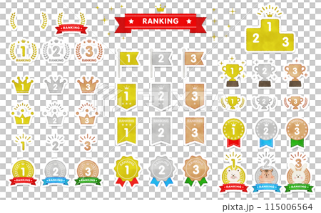立体の手描き風ベクターのランキングアイコンセット 立体の手描き風ベクターのランキングアイコンセット 115006564
