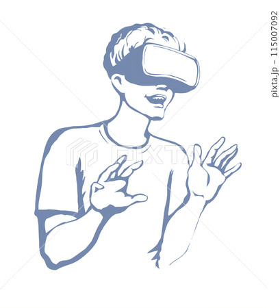 Virtual reality mask. Vector drawingのイラスト素材 [115007092] - PIXTA