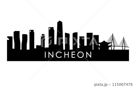 Incheon skyline silhouette.  115007478