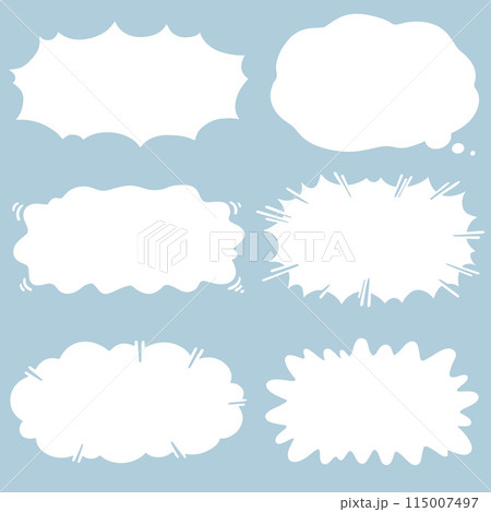 タイトル向け　大きい吹き出しセット(ブルー背景ver.) 115007497