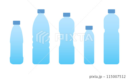 Set color bottles water. Vector icon flat. Set color bottles water. Vector icon flat. 115007512