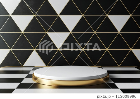 Black and Gold Room With Round Table 115009996