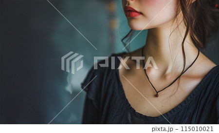 真顔で佇む女性のイラスト素材 [115010021] - PIXTA