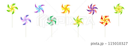 Colorful Pinwheel Toy with Paper Curl Attached...のイラスト素材 [115010327 ...