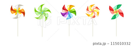 Colorful Pinwheel Toy with Paper Curl Attached...のイラスト素材 [115010332 ...