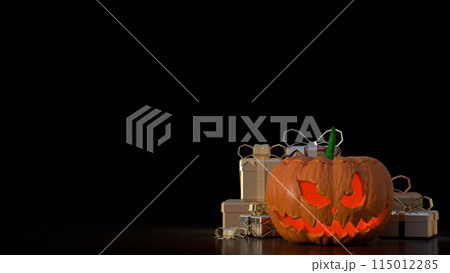The jack o lantern for halloween or holiday concept 3d rendering. The jack o lantern for halloween or holiday concept 3d rendering. 115012285