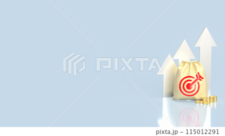 The Money Bag and target icon for earn or finance concept 3d rendering. The Money Bag and target icon for earn or finance concept 3d rendering. 115012291