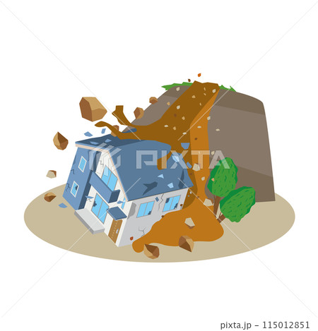 土砂災害のイメージイラスト 土砂災害のイメージイラスト 115012851