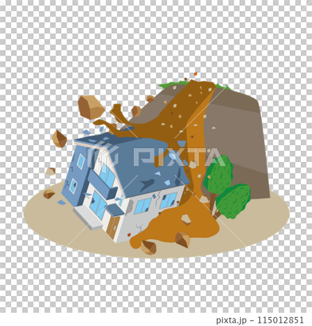 山體滑坡圖像插圖 山體滑坡圖像插圖 115012851