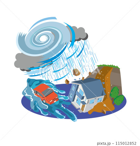 台風被害のイメージイラスト 115012852