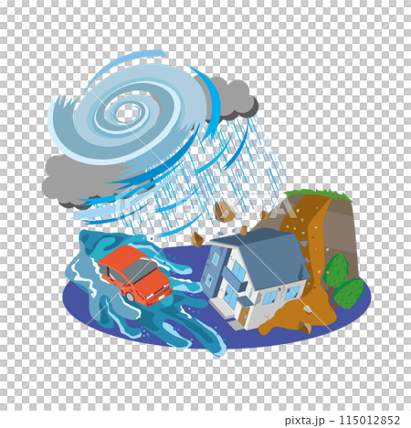 台風被害のイメージイラスト 115012852