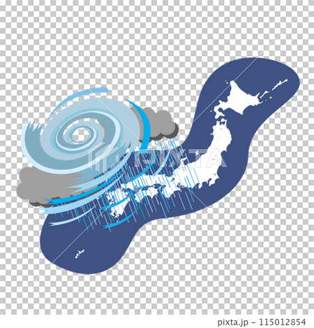 台風に襲われる日本列島 115012854