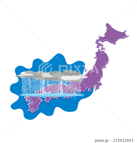 線状降水帯のイメージイラスト 115012855