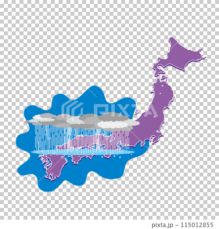 線状降水帯のイメージイラスト 115012855