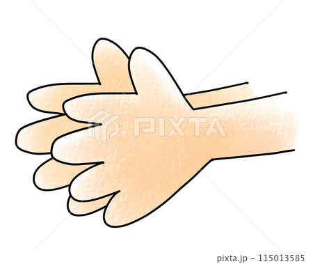 ゆるめシンプル手洗い・拍手の手　アナログ風 115013585