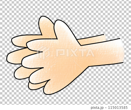 ゆるめシンプル手洗い・拍手の手　アナログ風 115013585