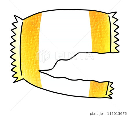 ゆるめシンプルな破った個包装の飴　アナログ風 115013676