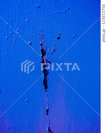 Big scratch on the wall with blue paint. Big scratch on the wall with blue paint. 115013758