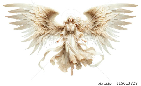 大きな翼を持つ白い天使のイラスト素材 [115013828] - PIXTA