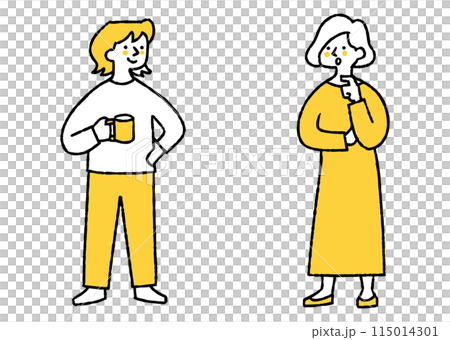 Two women discussing at work 115014301