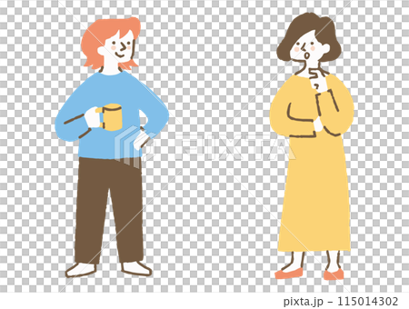 兩個女人在工作中討論_color 115014302