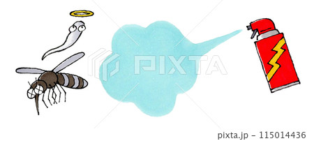 殺虫剤をかけられ死ぬ蚊 殺虫剤をかけられ死ぬ蚊 115014436