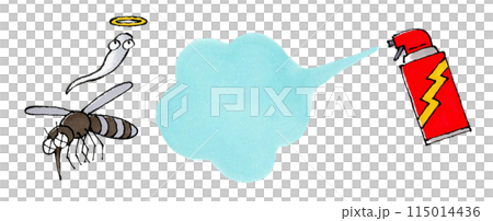 殺虫剤をかけられ死ぬ蚊 殺虫剤をかけられ死ぬ蚊 115014436