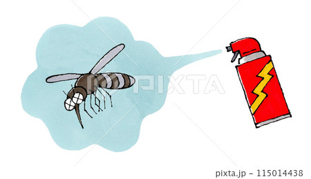 殺虫剤をかけられる蚊 115014438