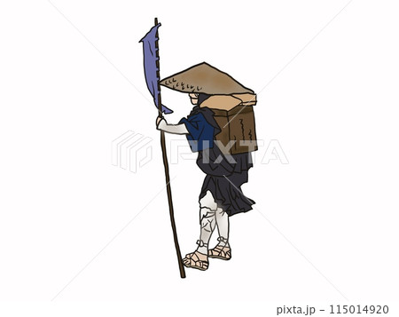 江戸時代の旅人勧進聖が歩く姿 江戸時代の旅人勧進聖が歩く姿 115014920