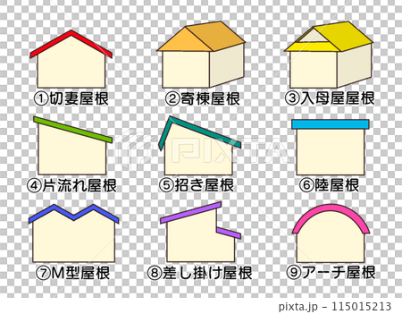 色んな屋根の家 外壁クリーム色 名称あり 色んな屋根の家 外壁クリーム色 名称あり 115015213