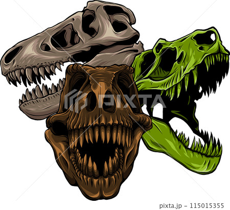 skull of dinosaur tyrannosaurus rex. vector illustration design 115015355