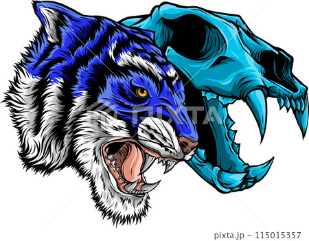 tiger head in detailed style vector illustration design 115015357
