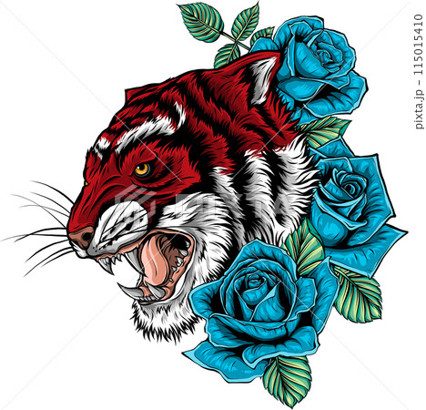 tiger head in detailed style vector illustration design tiger head in detailed style vector illustration design 115015410