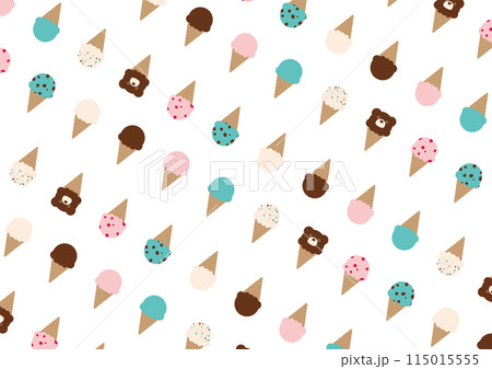 カラフルなアイスクリームの背景素材 115015555