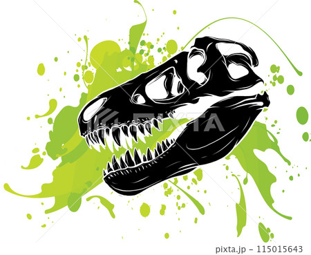 skull of dinosaur tyrannosaurus rex. vector illustration design skull of dinosaur tyrannosaurus rex. vector illustration design 115015643