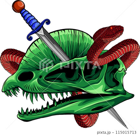 skull of dilophosaurus dinosaur vector illustration design skull of dilophosaurus dinosaur vector illustration design 115015713