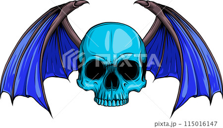 colored draw of human skull vector illustration design colored draw of human skull vector illustration design 115016147