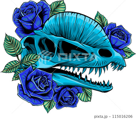 skull of dilophosaurus dinosaur vector illustration design skull of dilophosaurus dinosaur vector illustration design 115016206