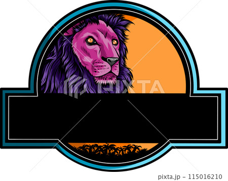 Lion head colorful hand draw vector illustration Lion head colorful hand draw vector illustration 115016210