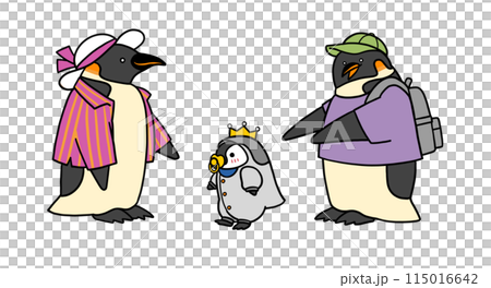 Penguin family illustration 115016642