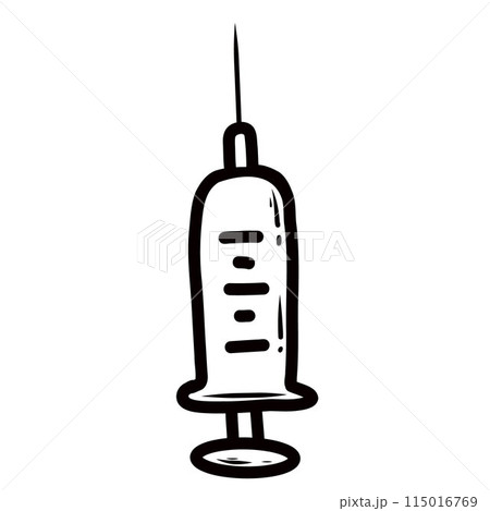 Doodle style syringe. Image on transparent background. Doodle style syringe. Image on transparent background. 115016769